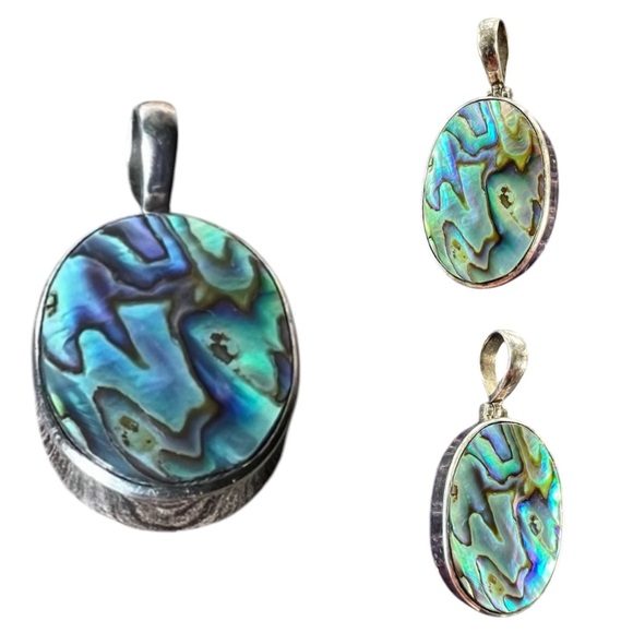 Jewelry - Sterling Silver 925 Oval Abalone Necklace Pendant